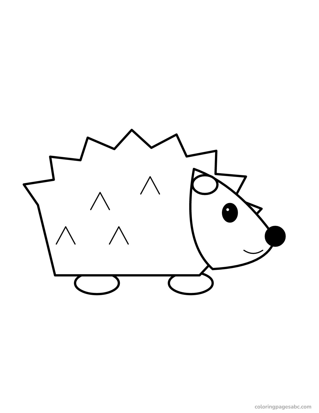 Easy hedgehog to color online