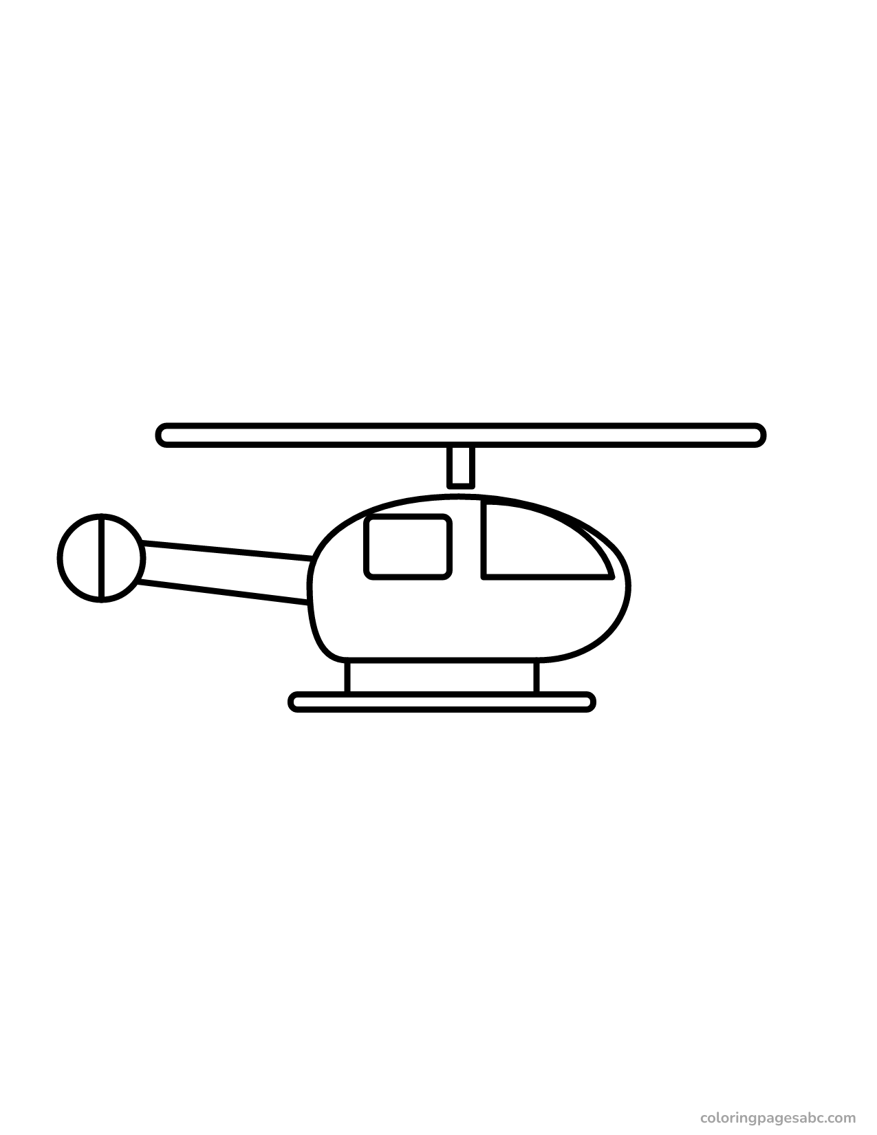 Easy helicopter to color online