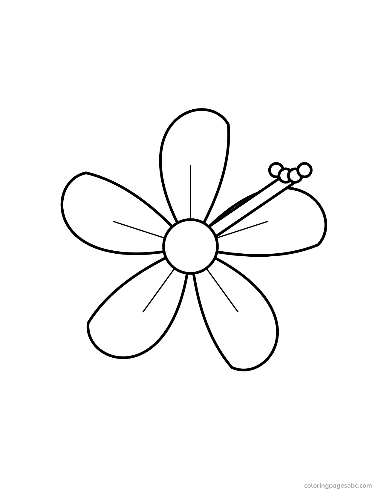 Easy hibiscus to color online