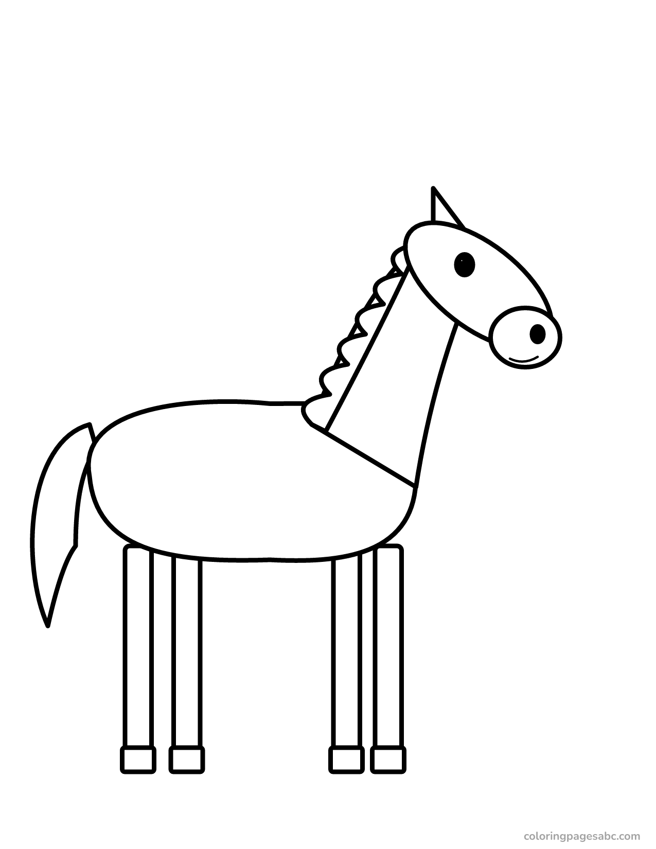 Easy horse to color online