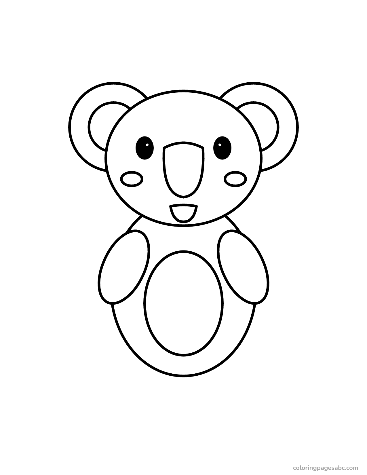 Easy koala to color online