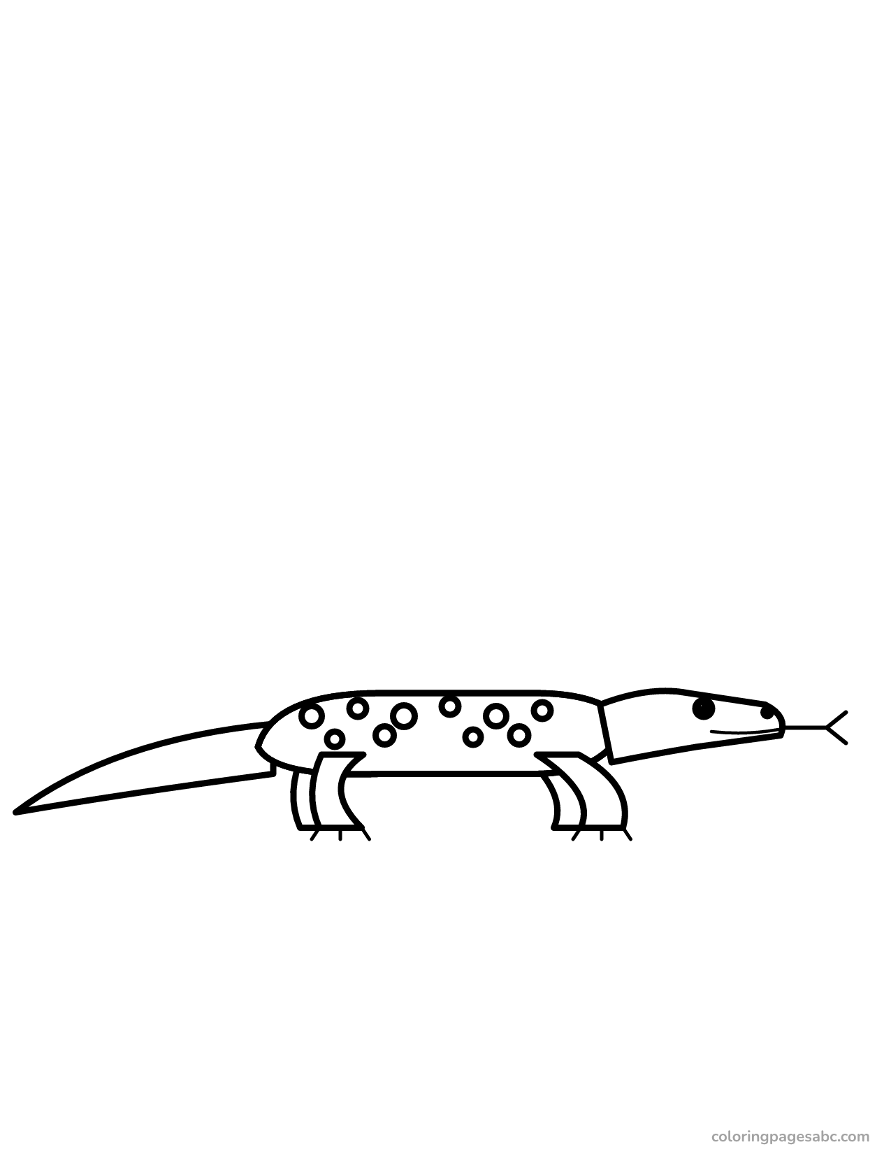 Easy big komodo dragon coloring page for kids