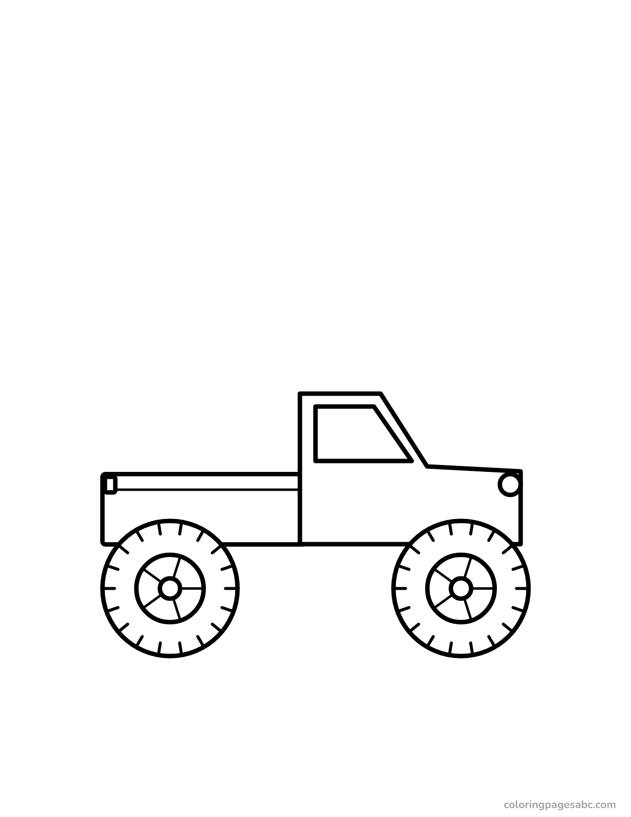 Easy big lifted truck coloring page for toddlers