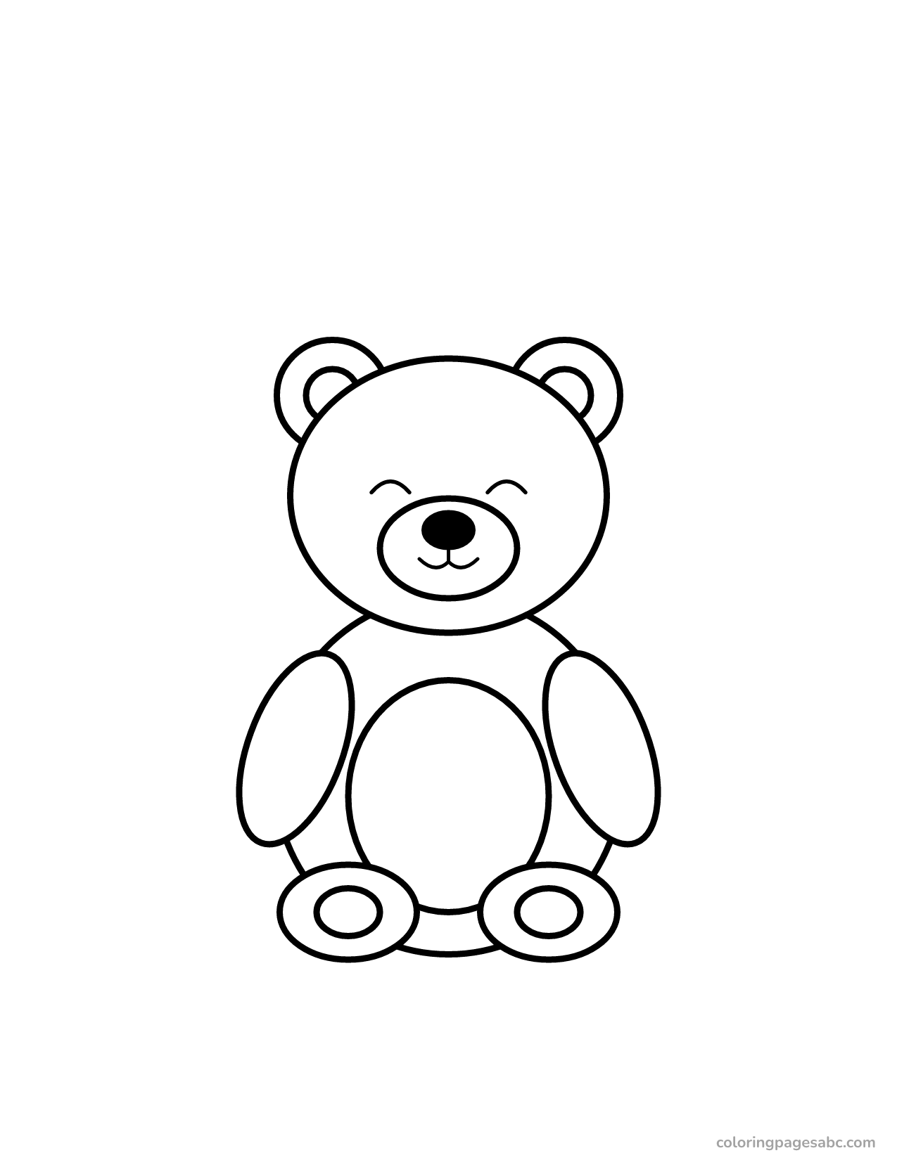 Easy big happy little bear coloring page for toddlers