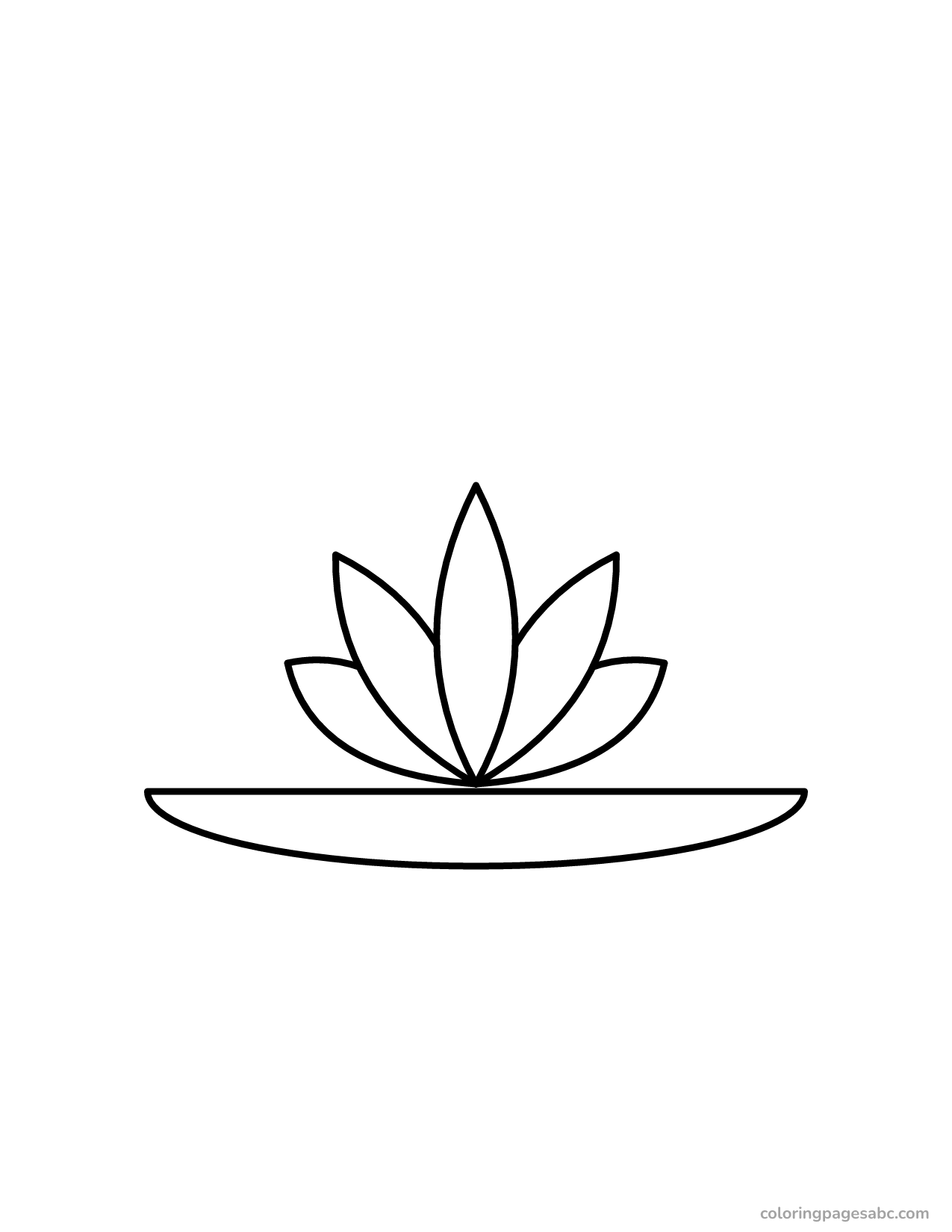 Easy big lotus flower coloring page for toddlers