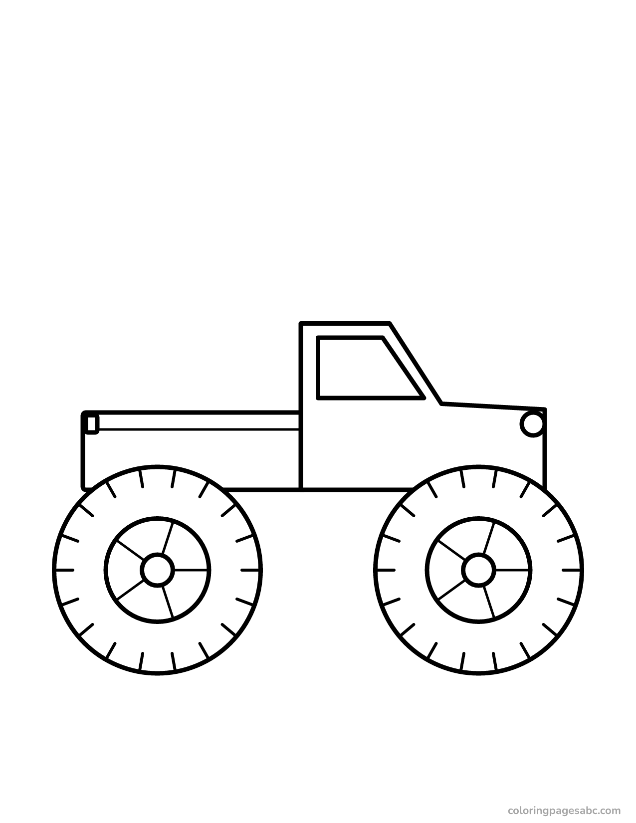 Easy big monster truck coloring page for toddlers