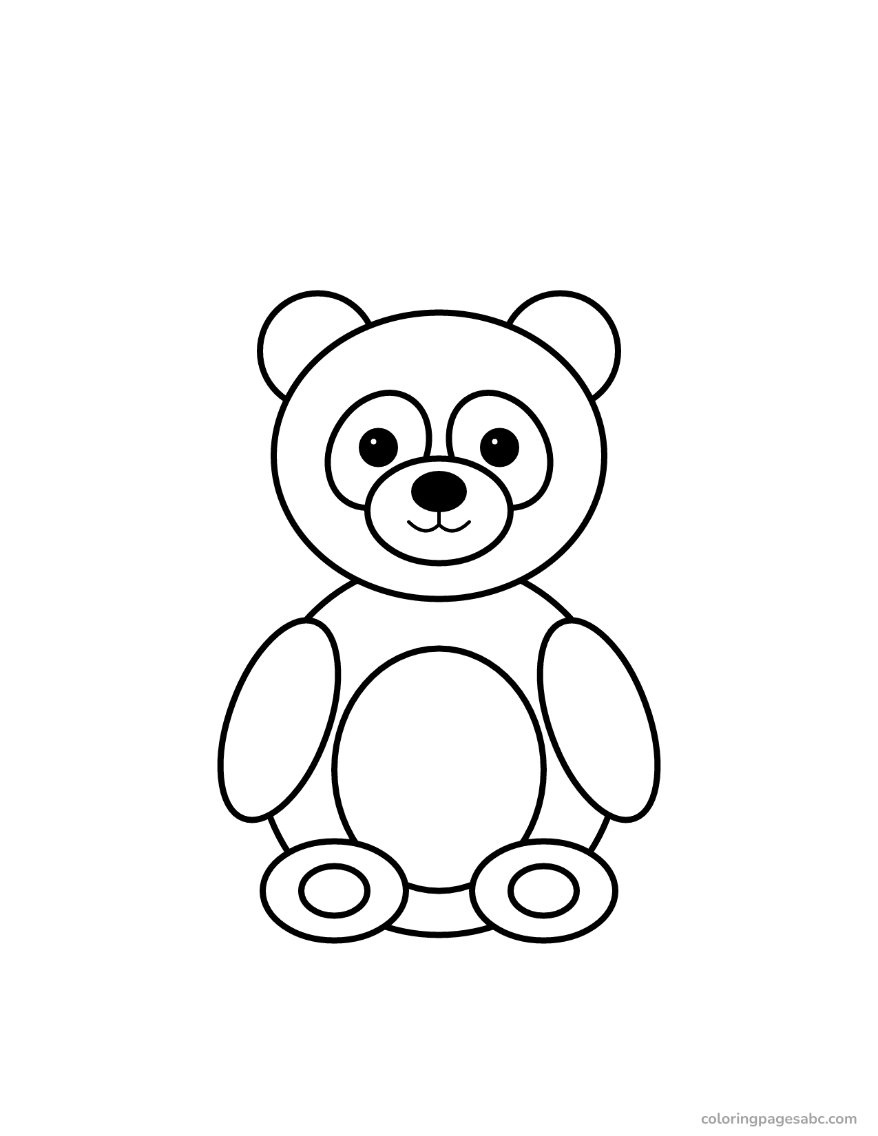 Easy big panda coloring page for toddlers