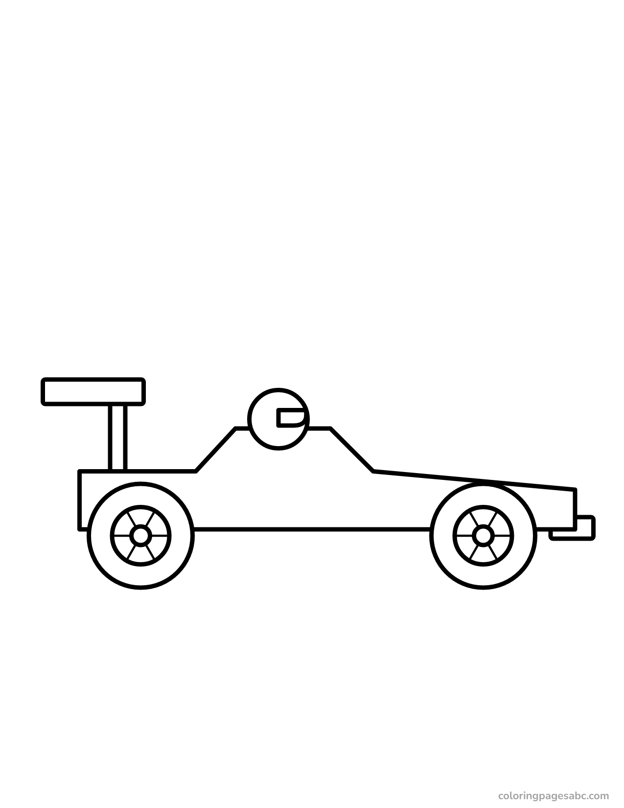 Easy big race car coloring page for toddlers