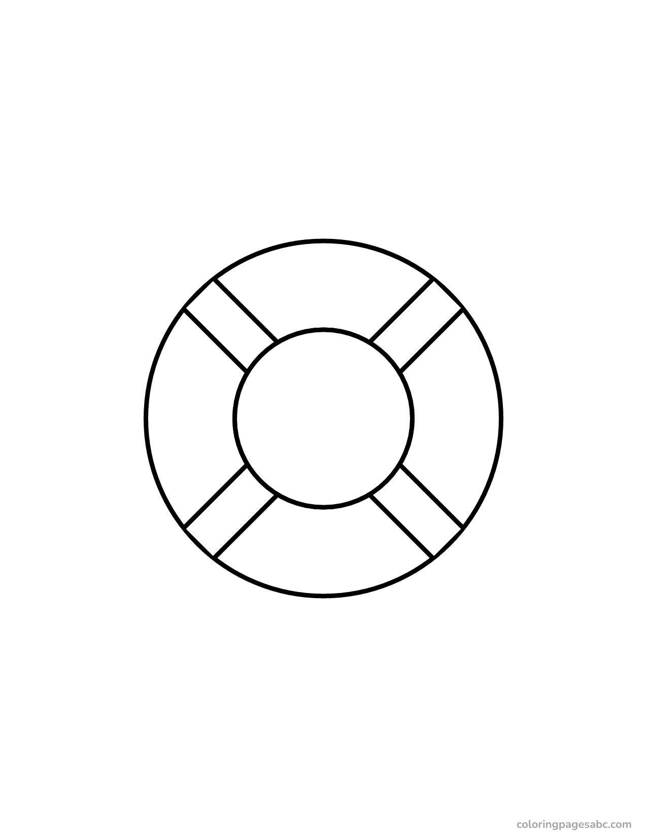 Easy big swim ring coloring page for toddlers