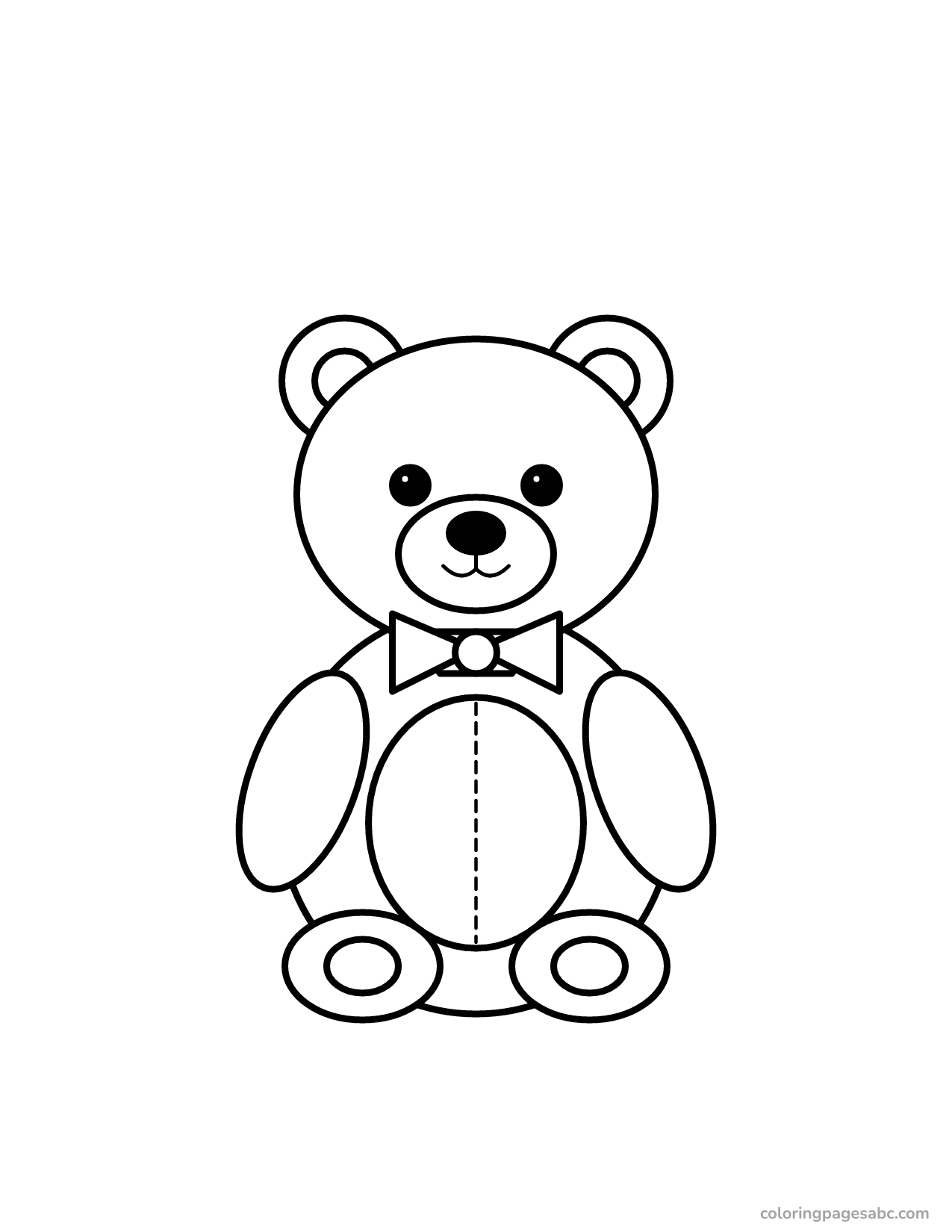 Easy big teddy bear coloring page for toddlers
