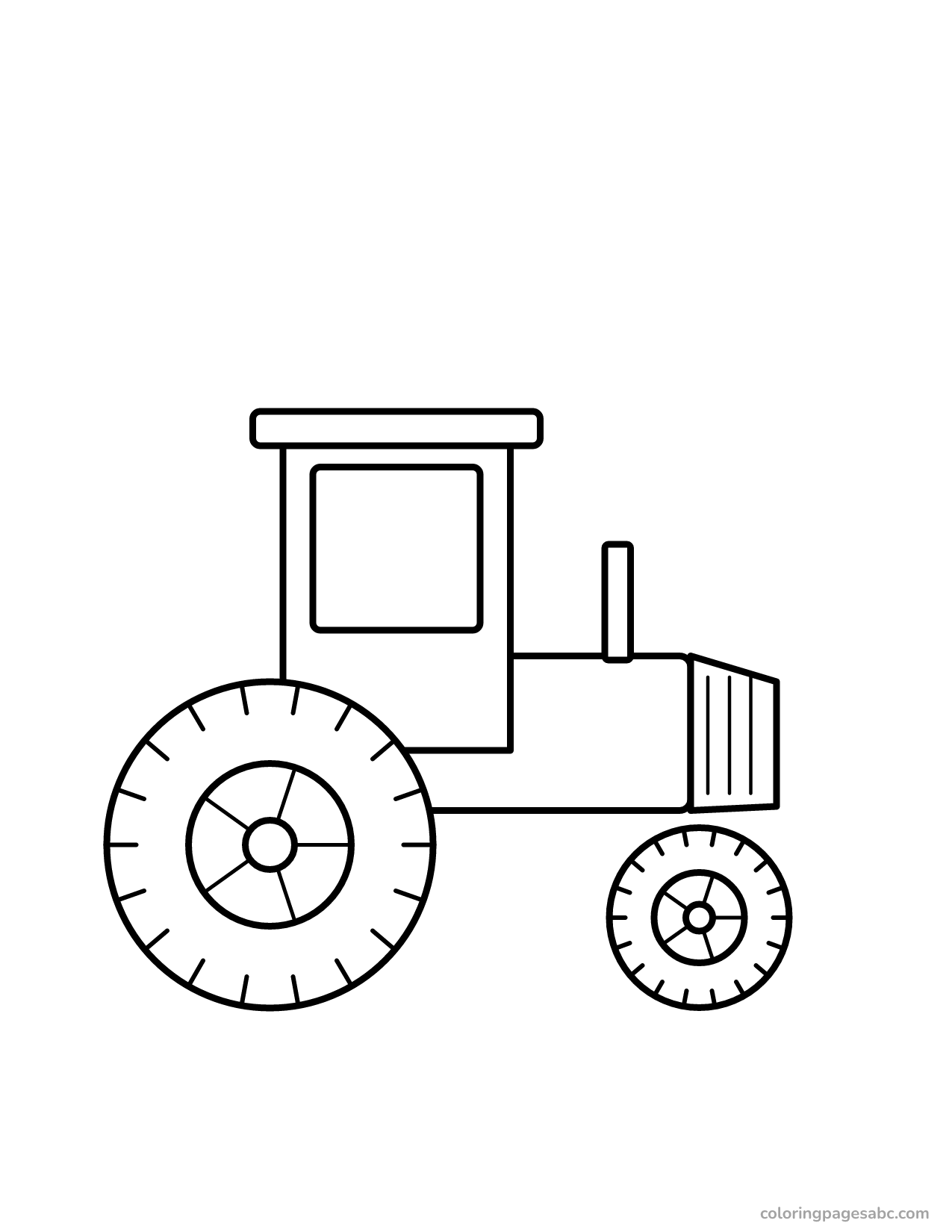 Easy big tractor coloring page for toddlers