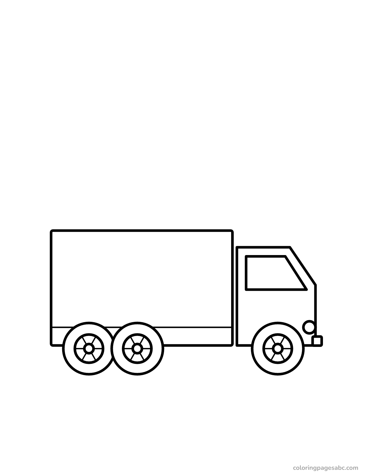 Easy big truck coloring page for toddlers