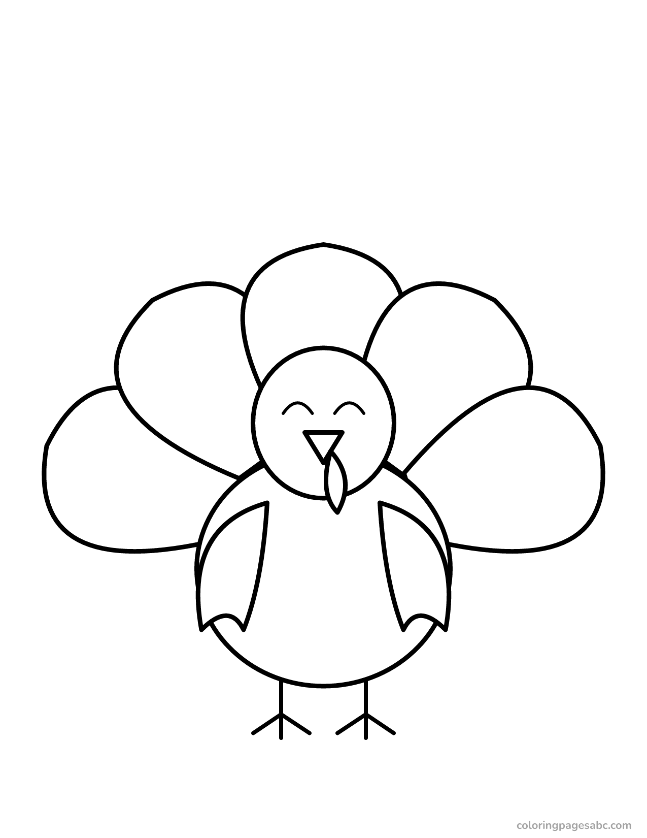 Easy turkey to color online