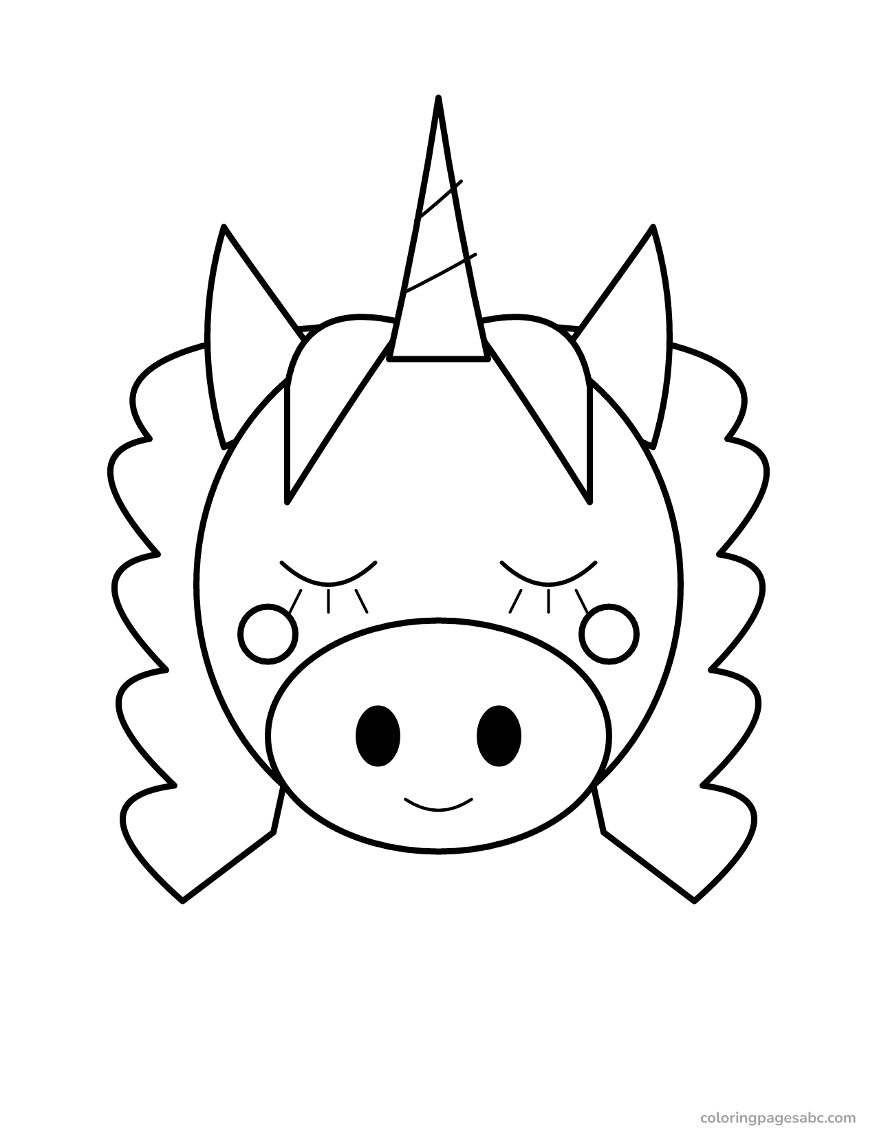 Easy unicorn to color online