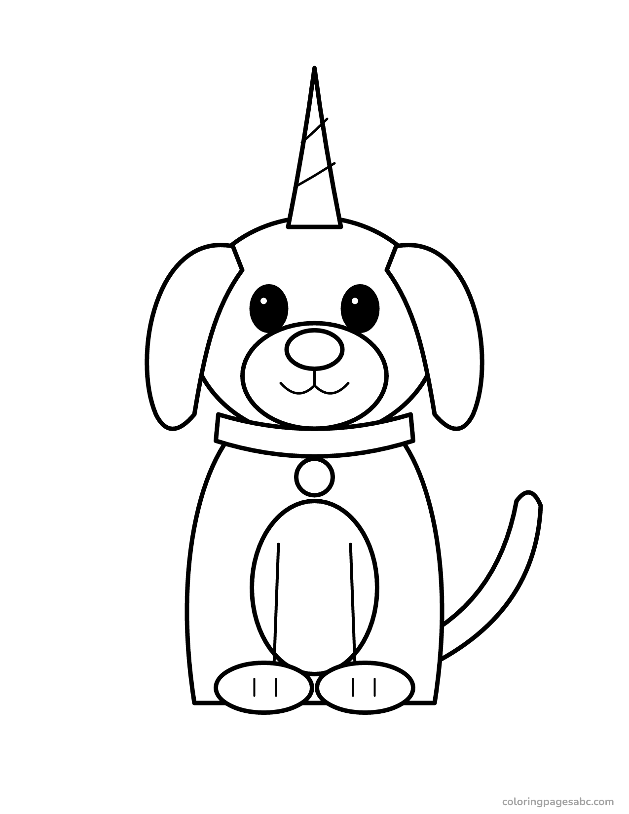 Easy unicorn puppy to color online