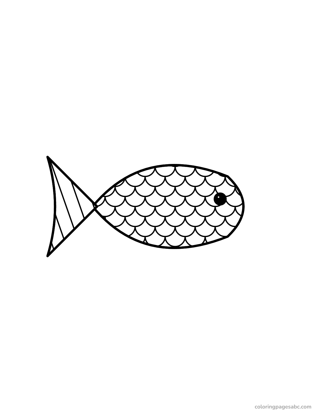 Fish filled with scales and a striped tail mandala coloring page