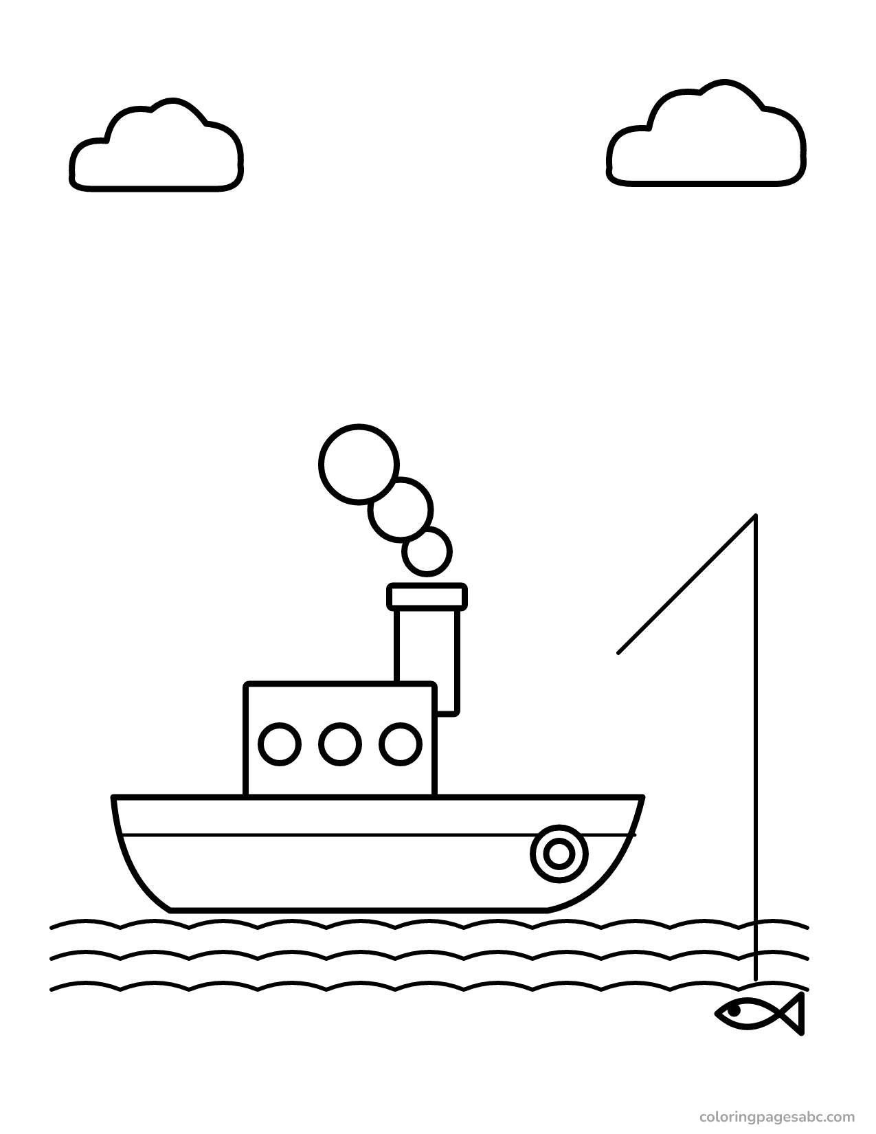 Fishing boat to color online