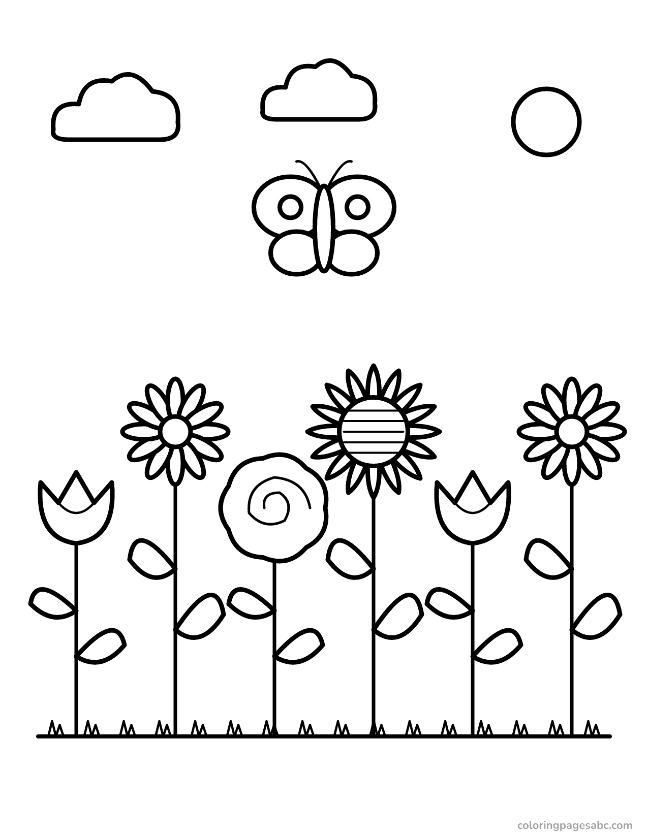 Flower garden to color online