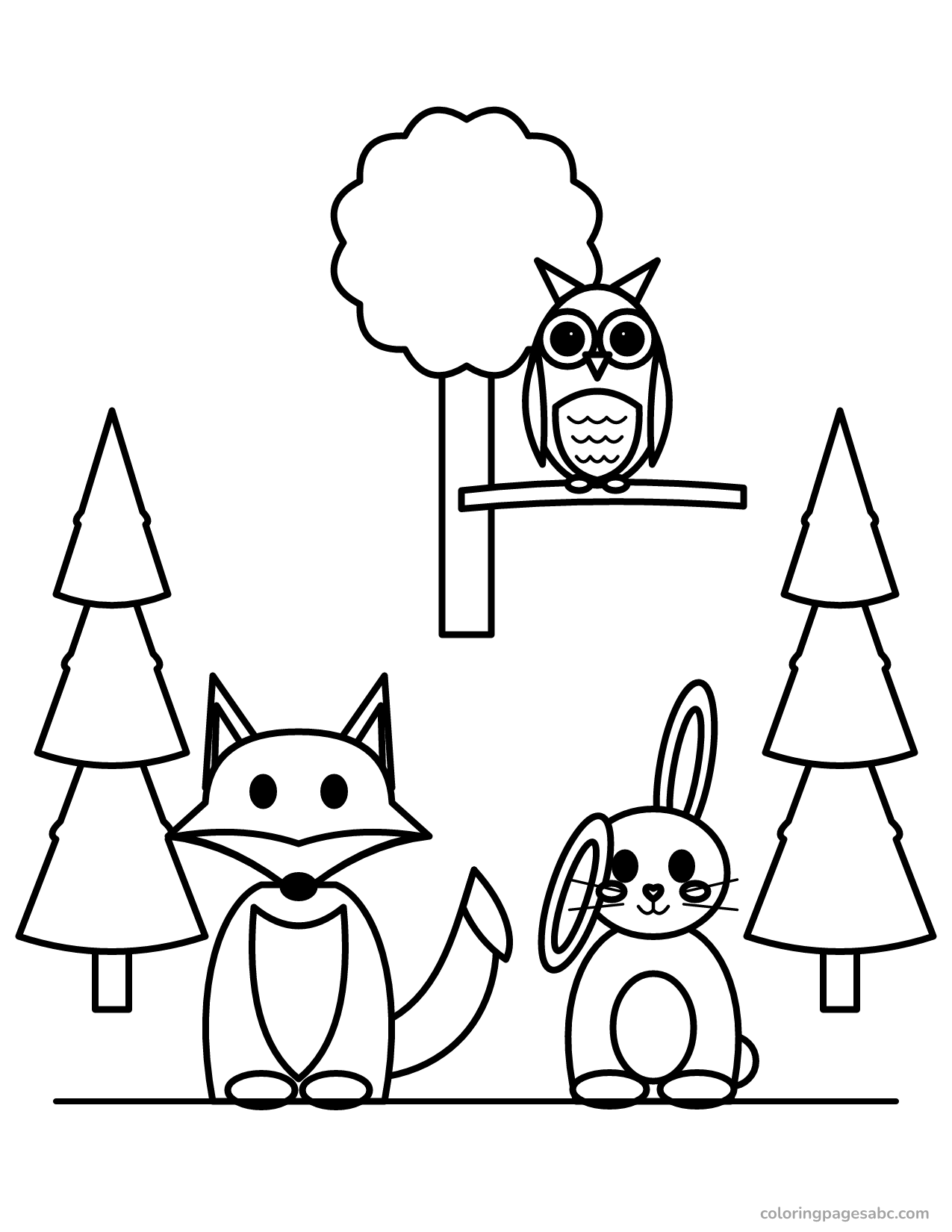 Forest animals to color online