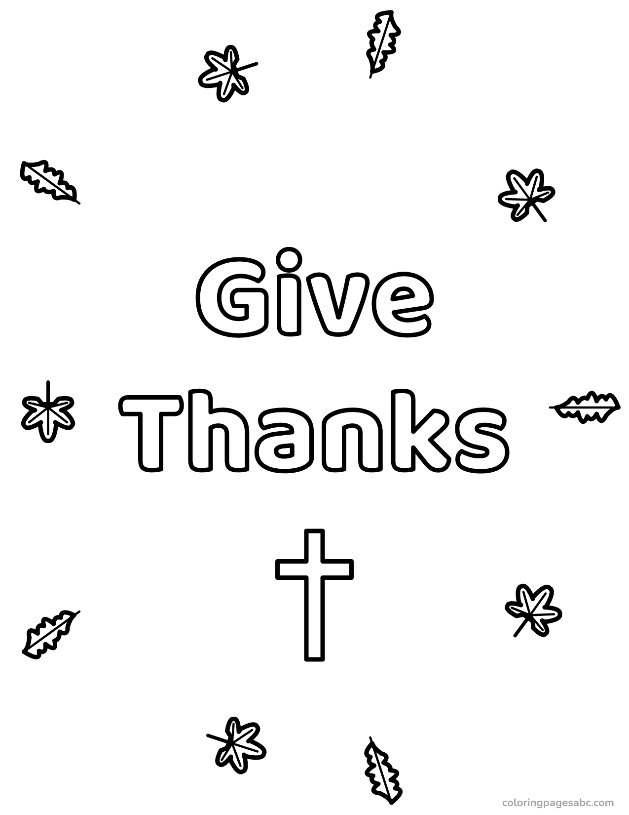 Give Thanks lettering to color online