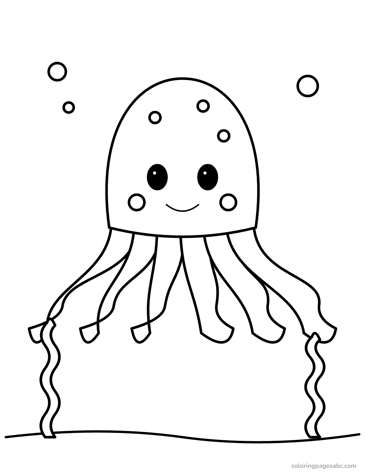 Happy octopus to color online