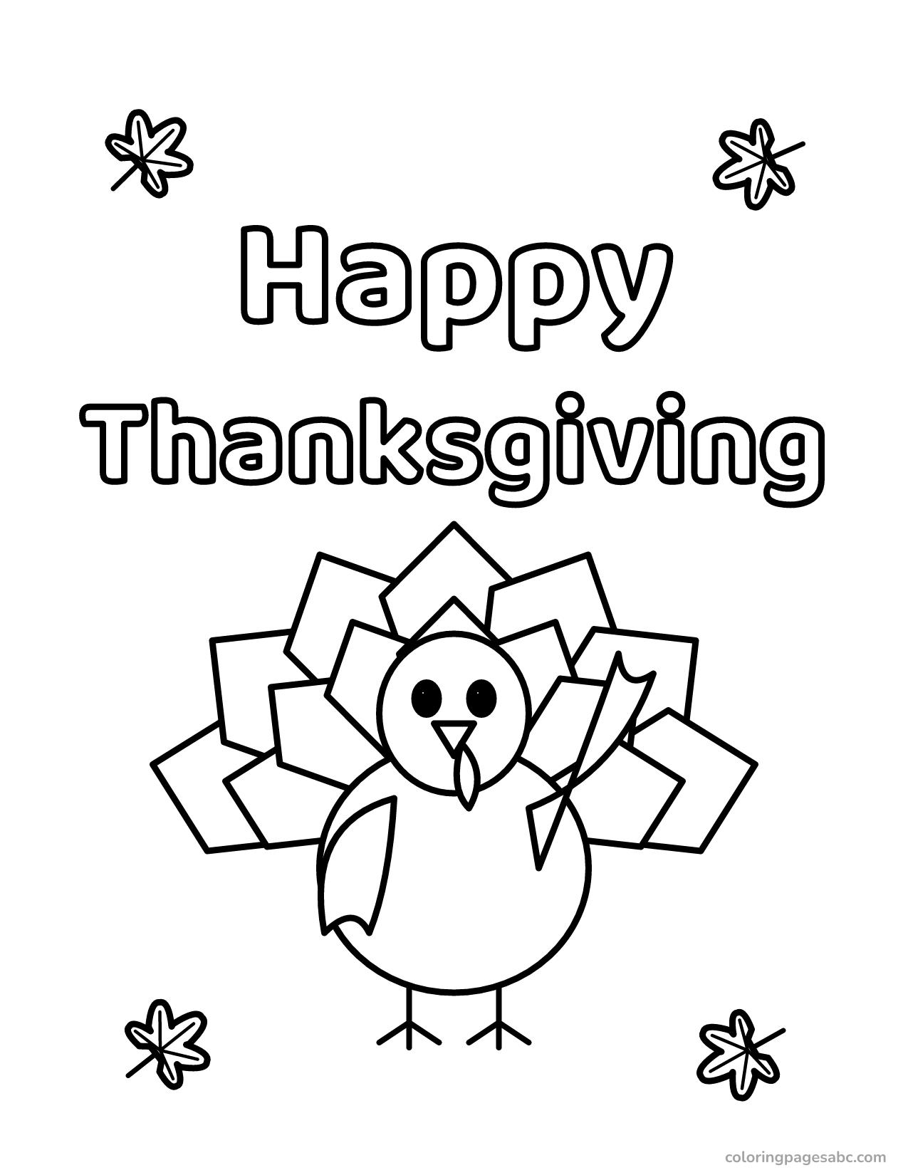 Happy Thanksgiving turkey to color online
