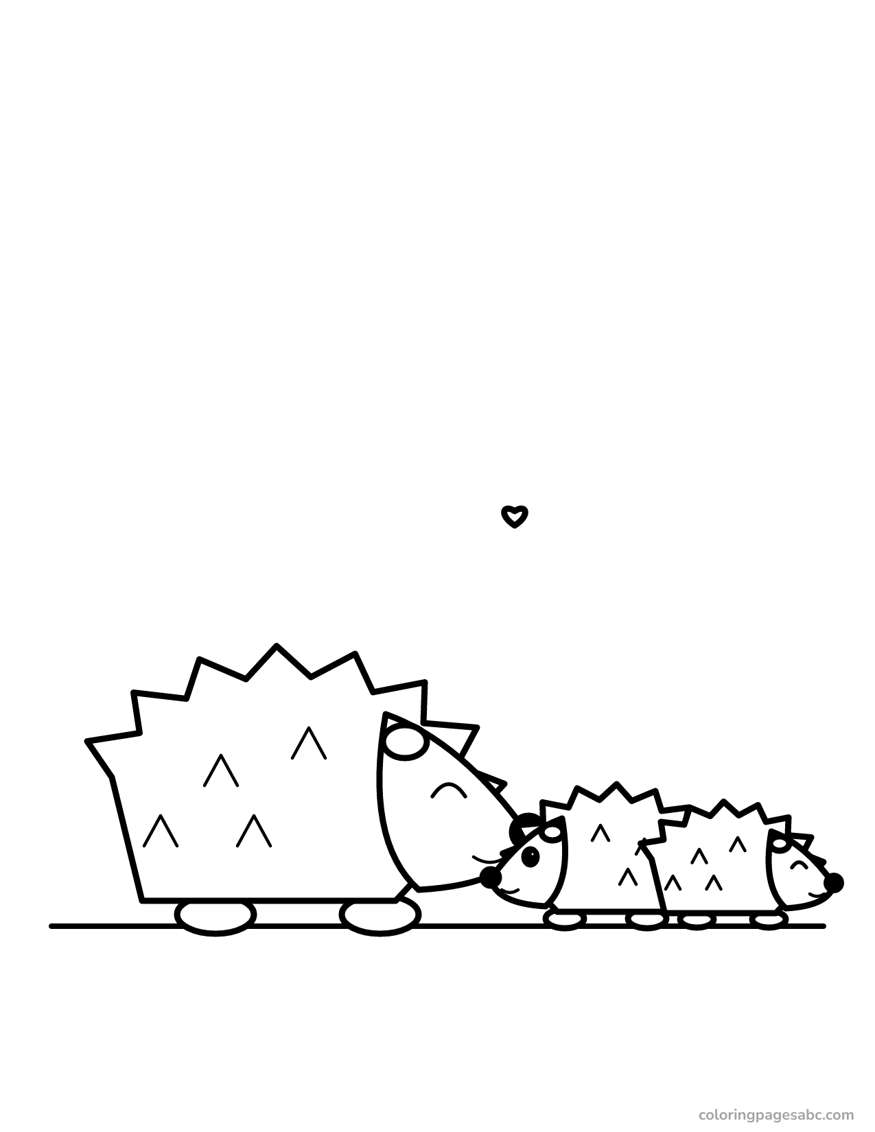 Hedgehog family to color online
