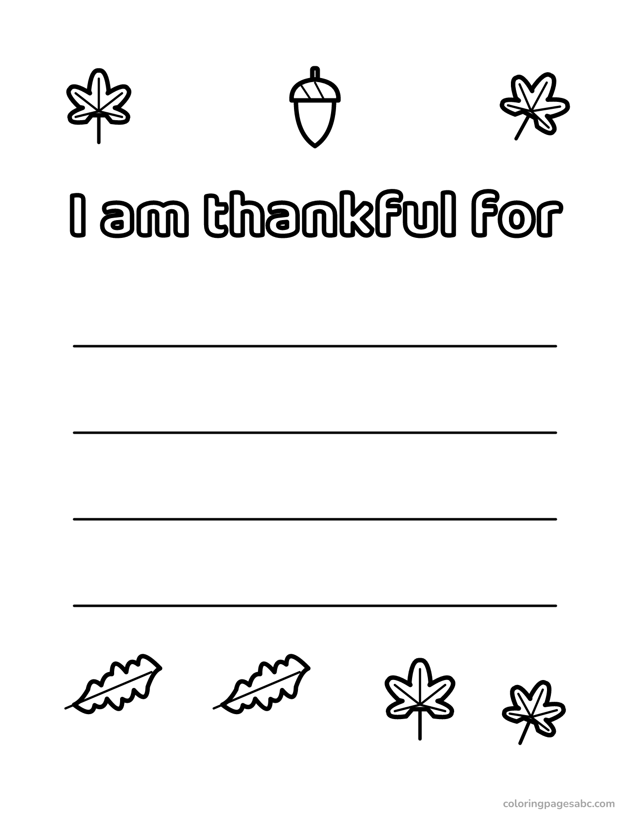 I am thankful for to color online