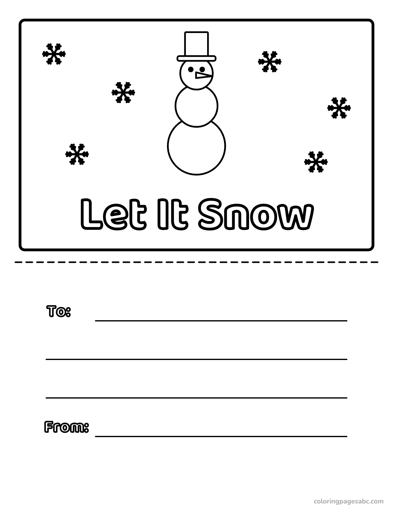 Let It Snow card to color online