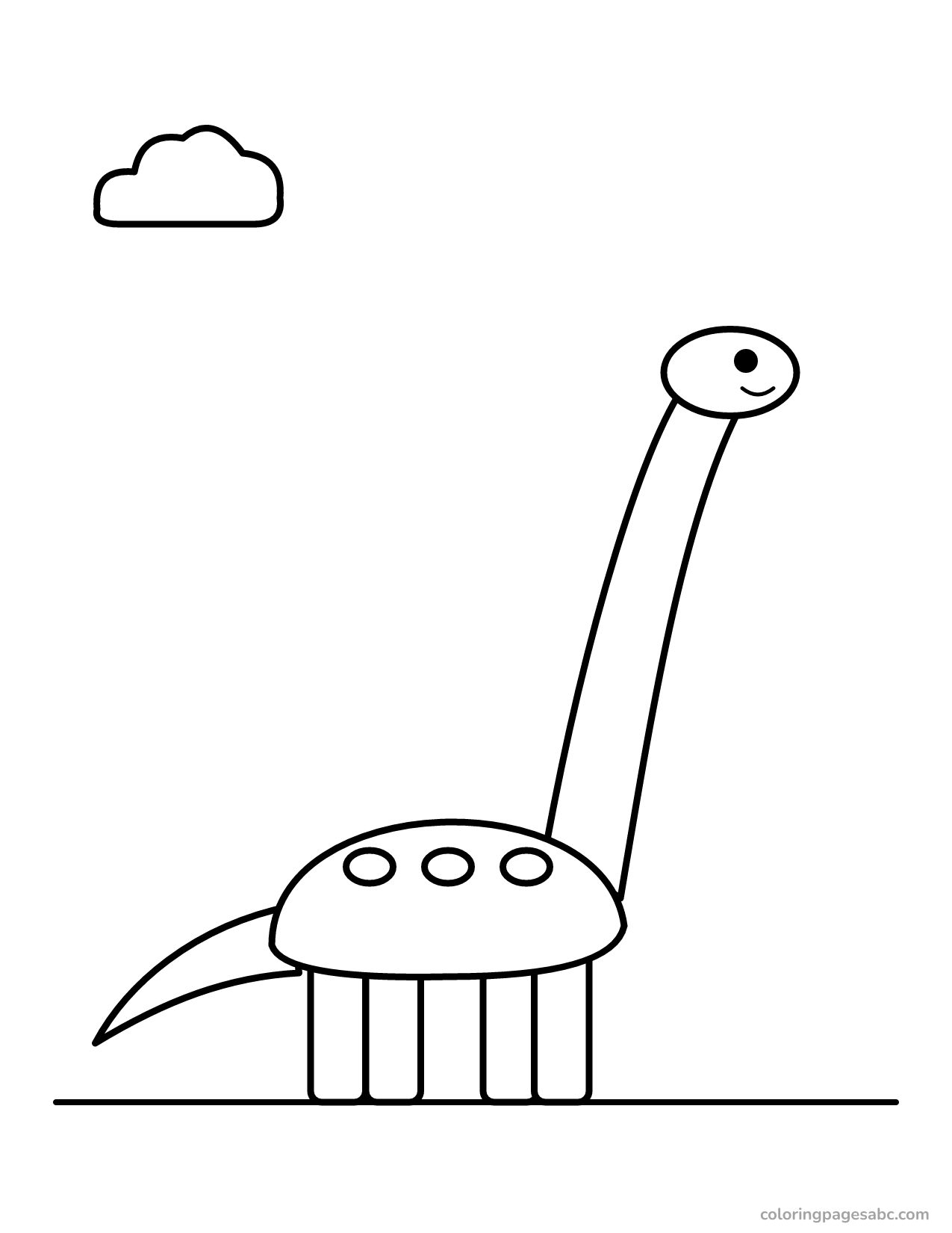Long neck dinosaur to color online