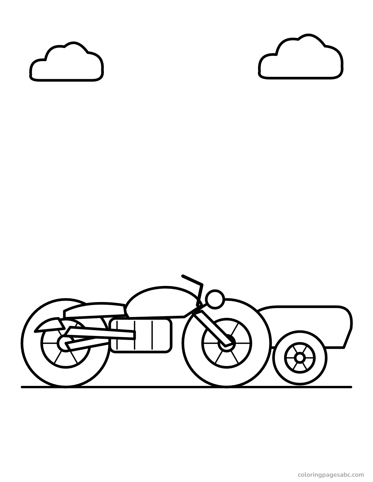 Motorcycle with a sidecar to color online
