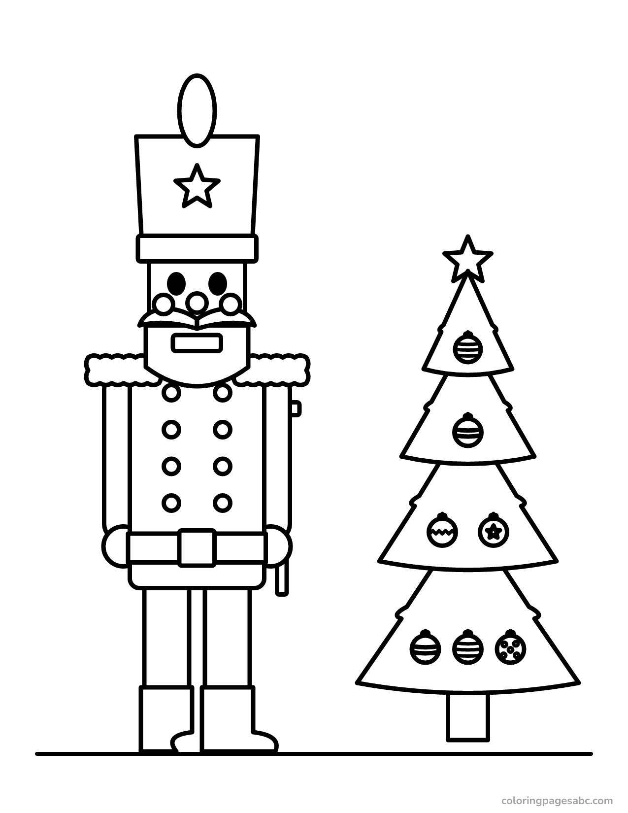 Nutcracker by the tree to color online