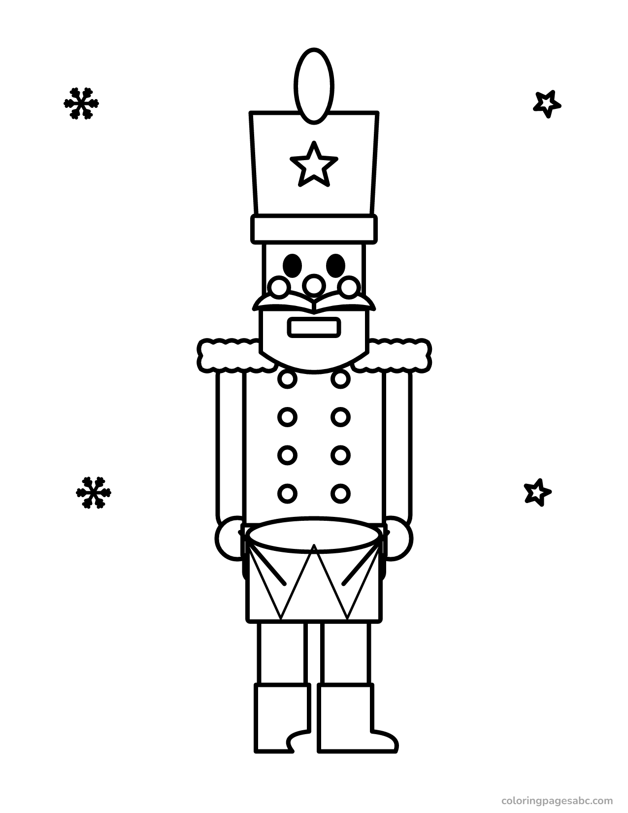 Nutcracker with a drum to color online