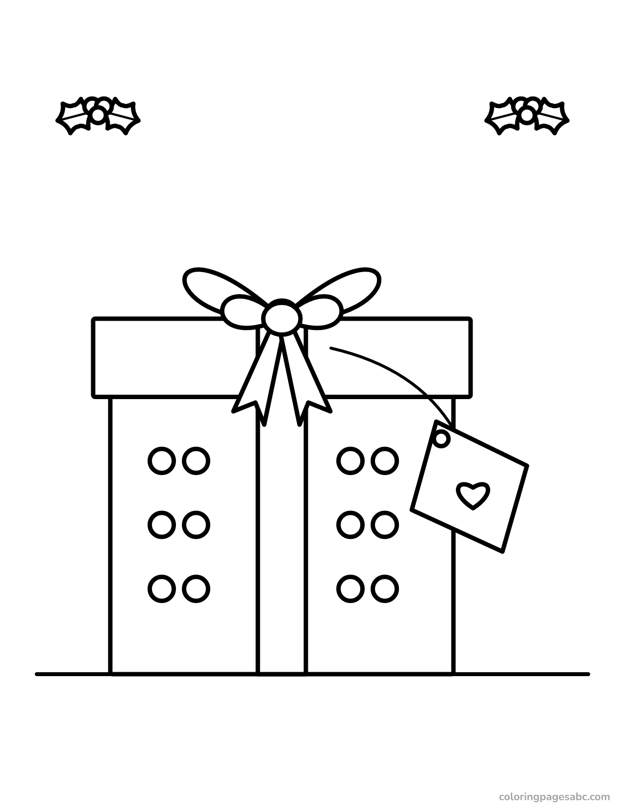 Present with a gift tag to color online