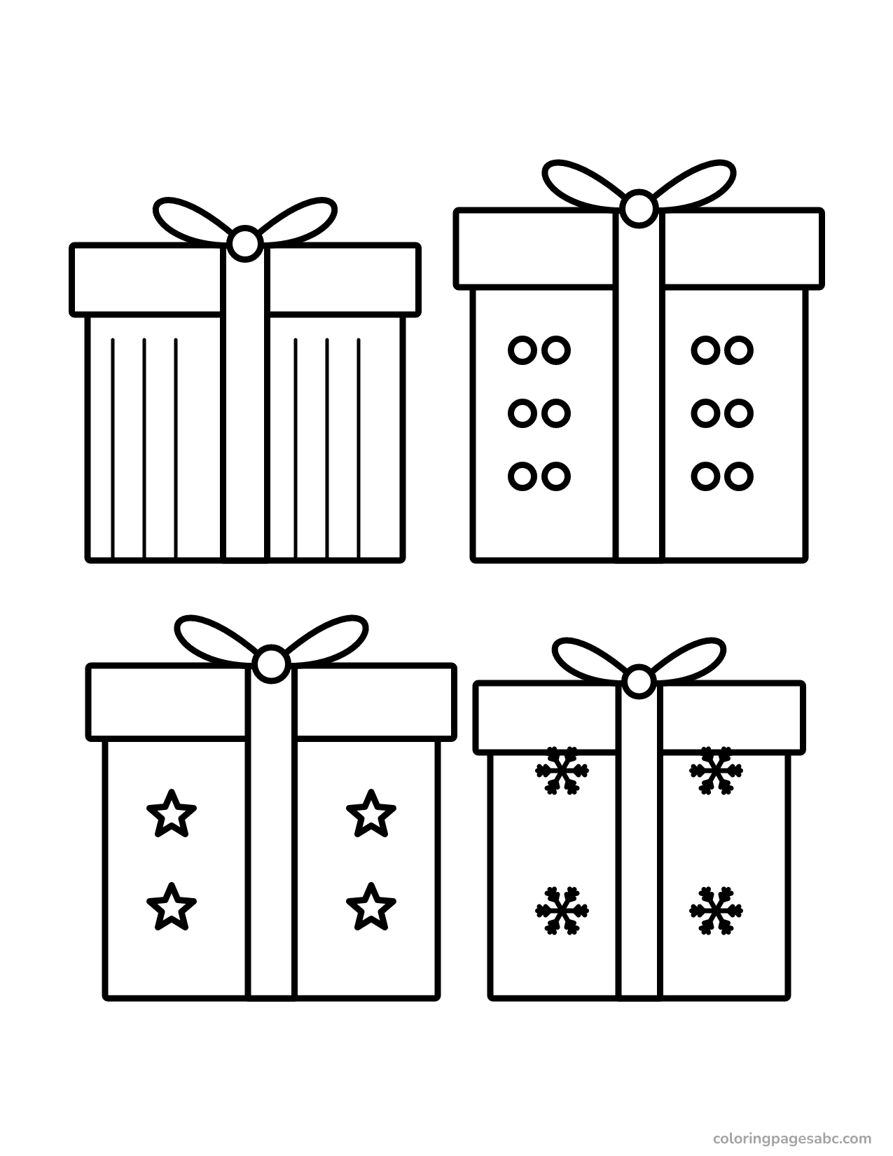 Presents with patterns to color online
