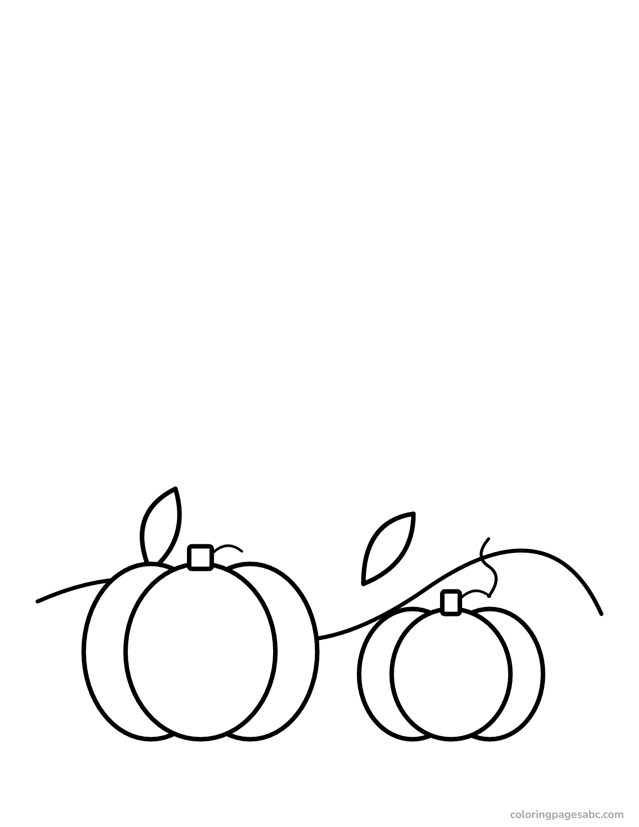 Pumpkins on the vine to color online