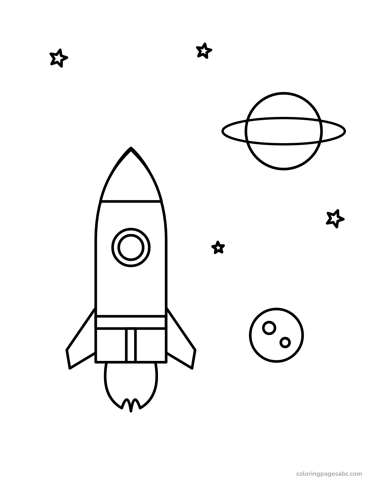 Rocket and planets to color online