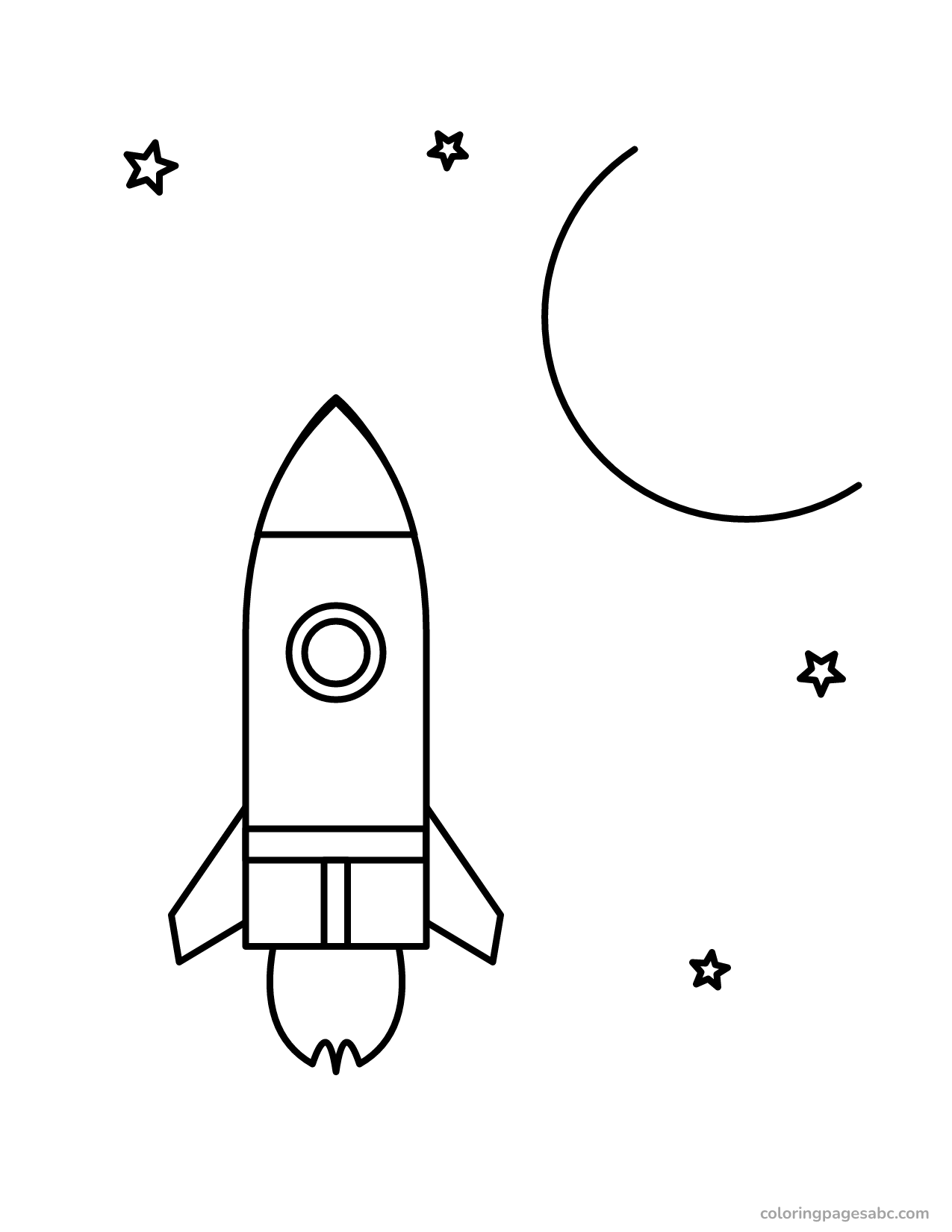 Rocket and the moon to color online