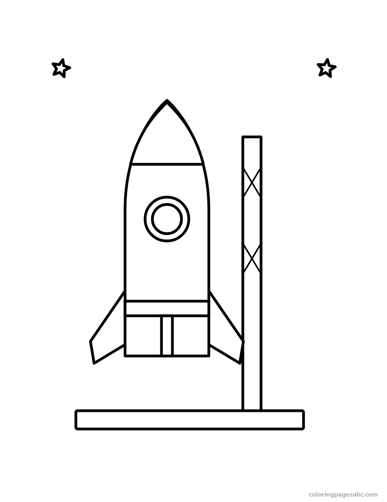 Rocket on the launch pad to color online