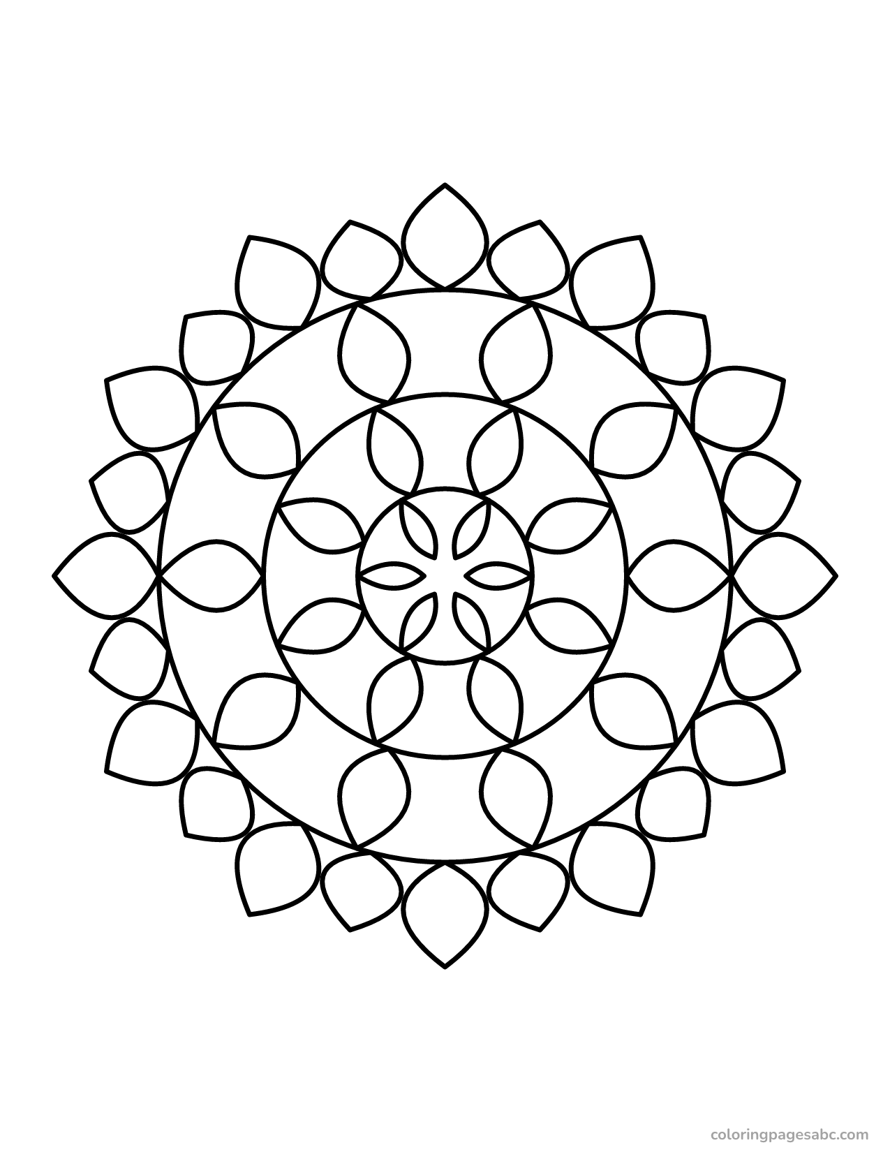Rose mandala to color online