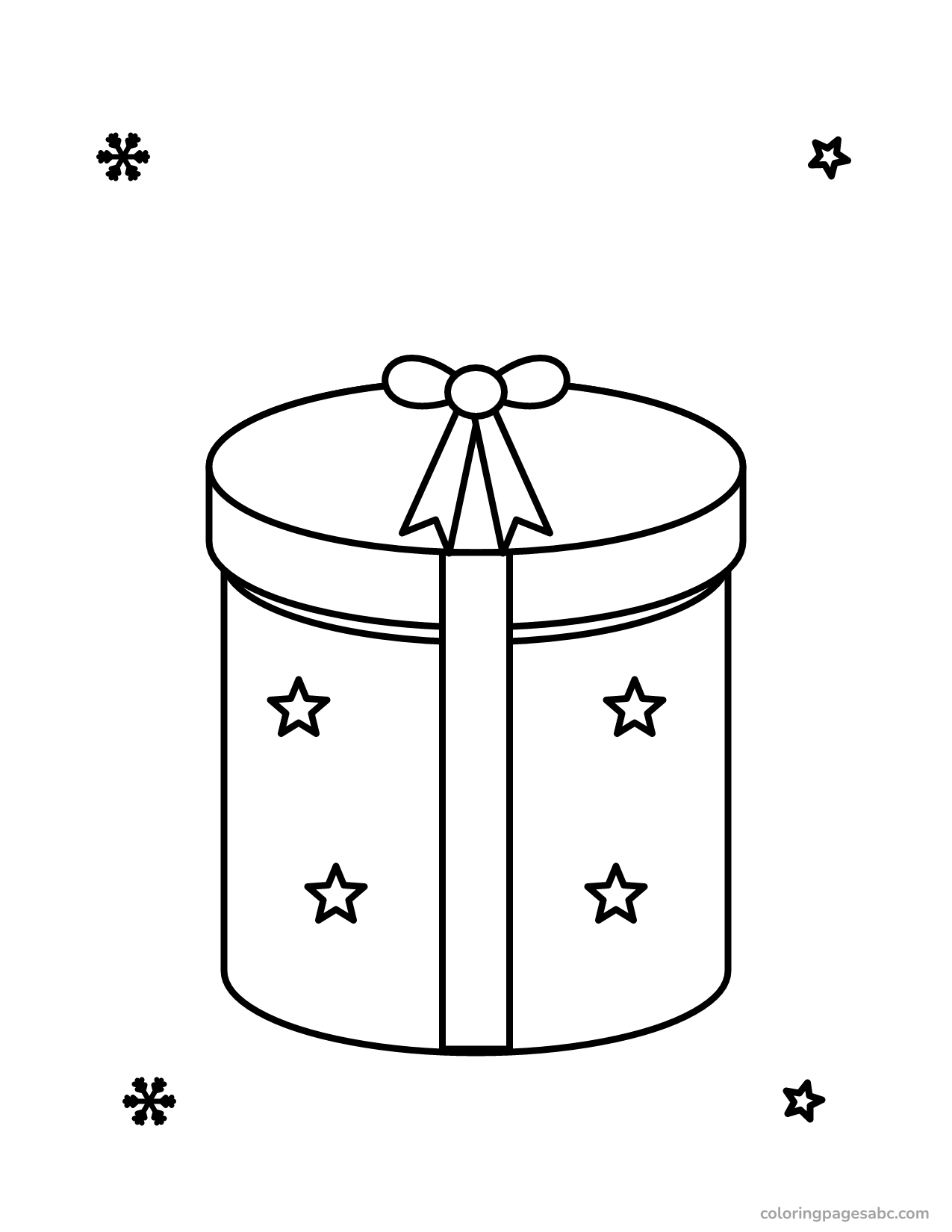 Round gift box to color online