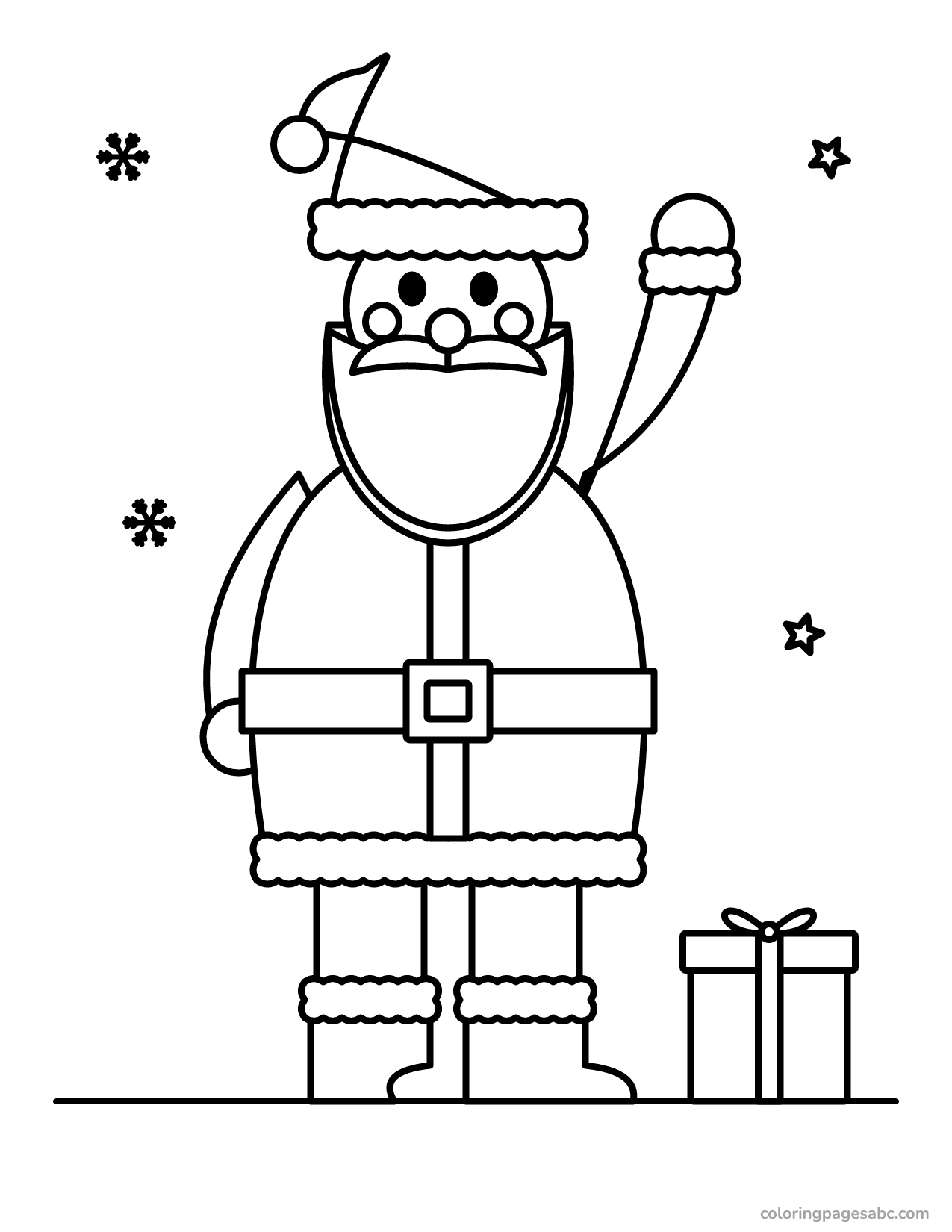 Santa Claus waving to color online