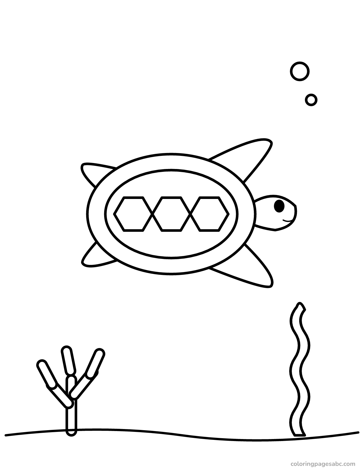 Sea turtle to color online