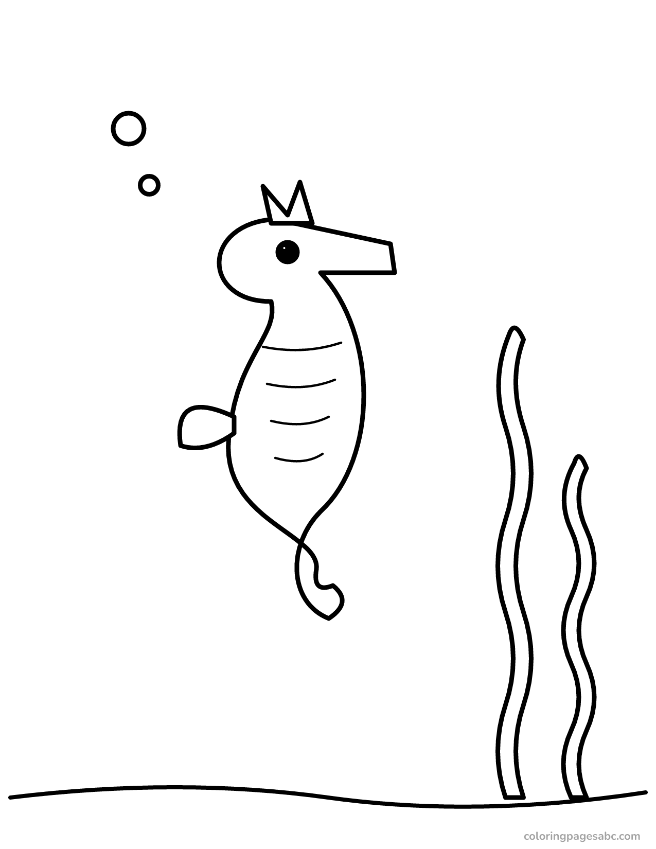 Seahorse to color online