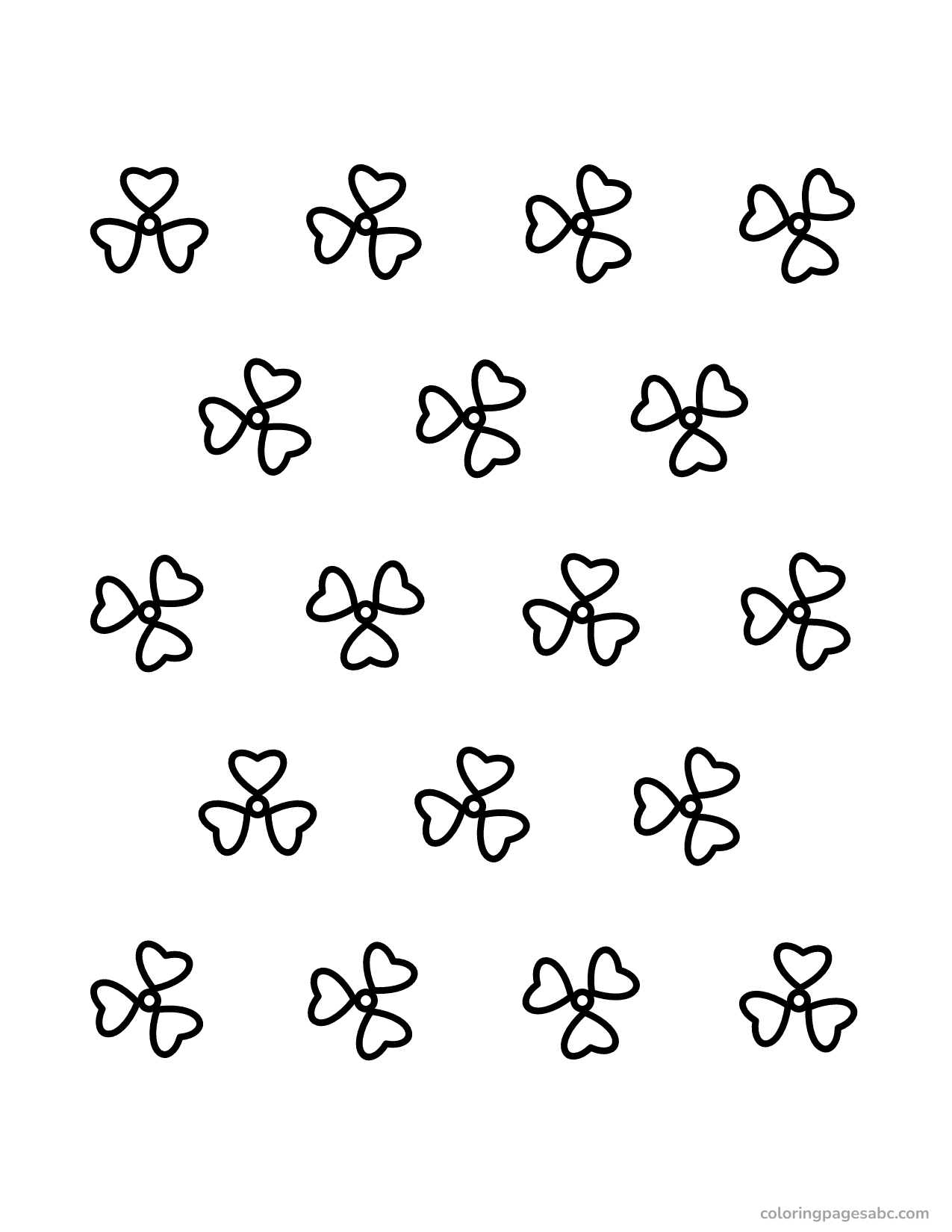 Pattern of shamrocks coloring page for adults