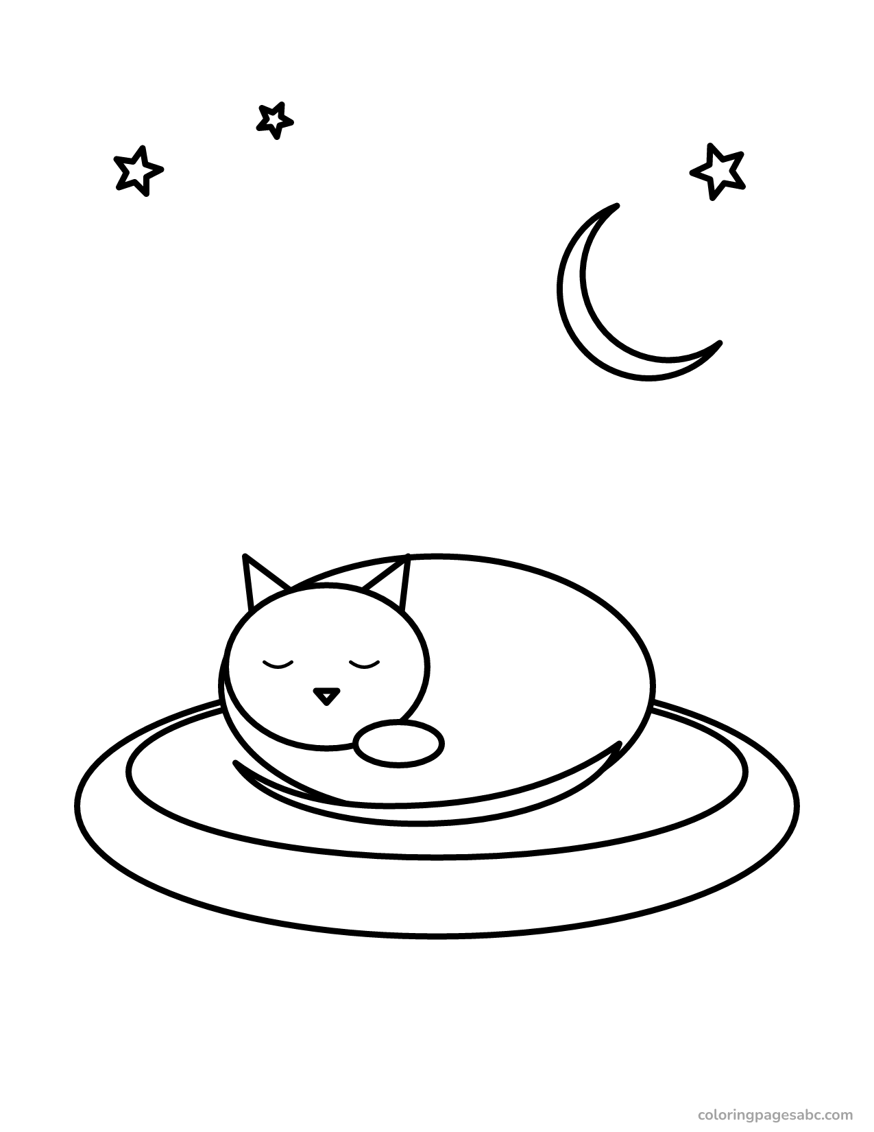 Sleeping cat to color online