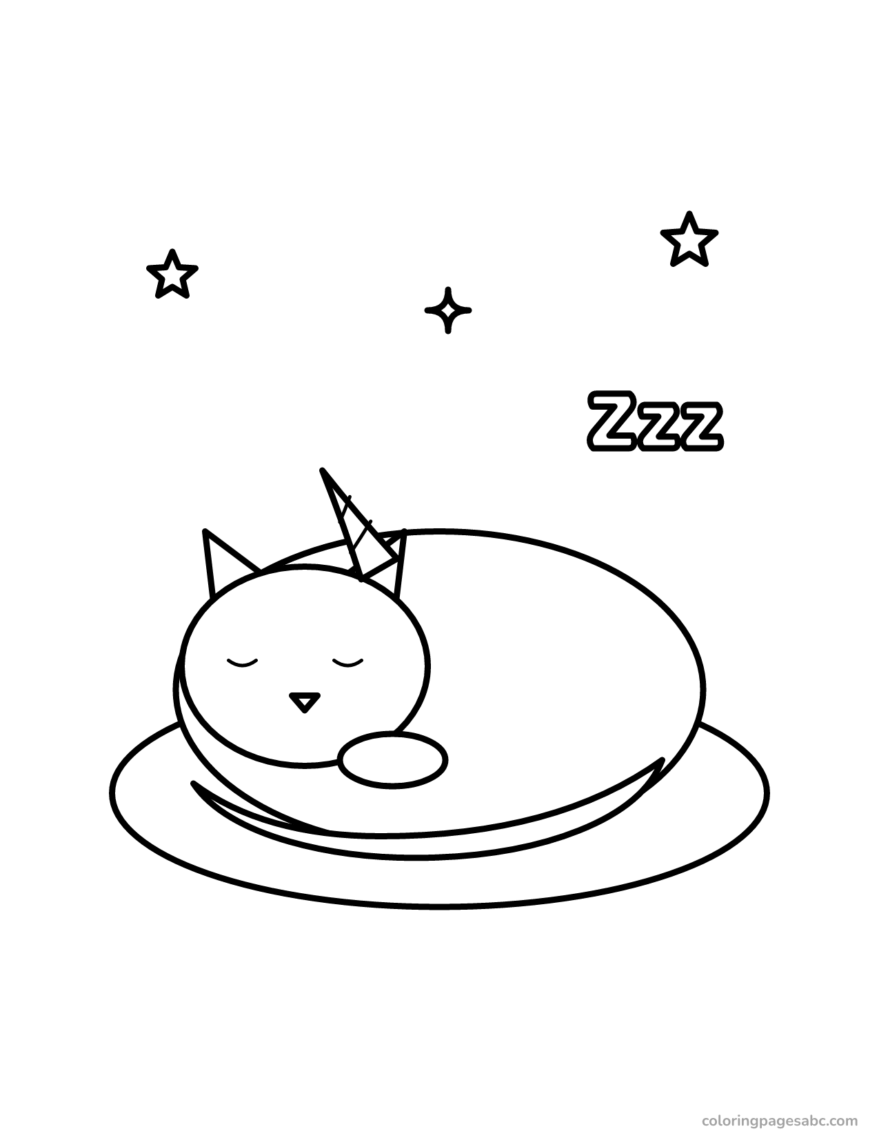 Sleeping caticorn to color online