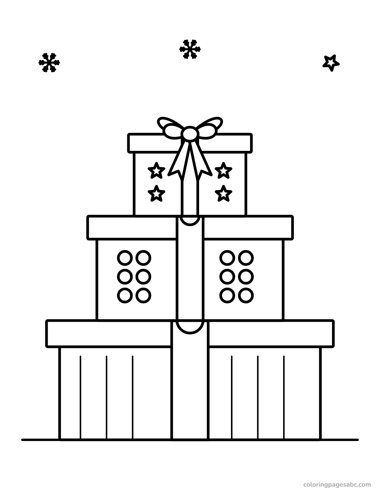 Stack of presents to color online