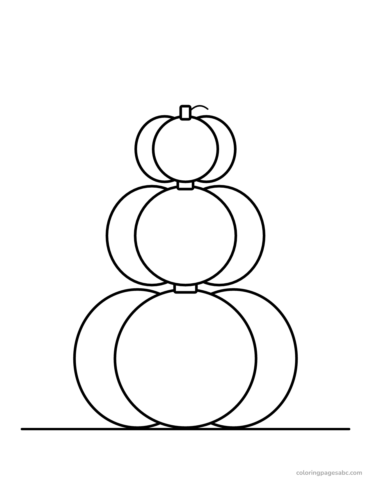 Stack of pumpkins to color online
