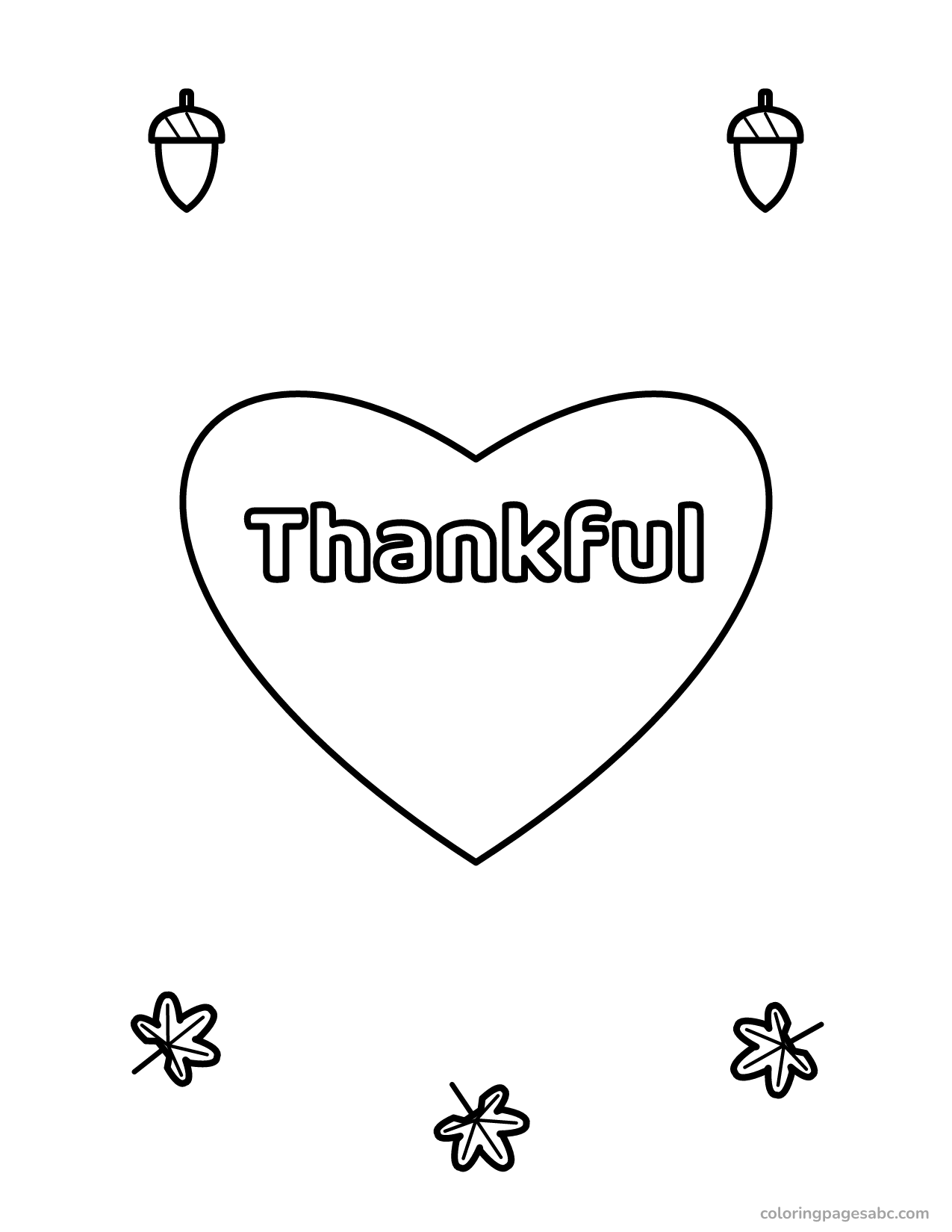 Thankful heart to color online